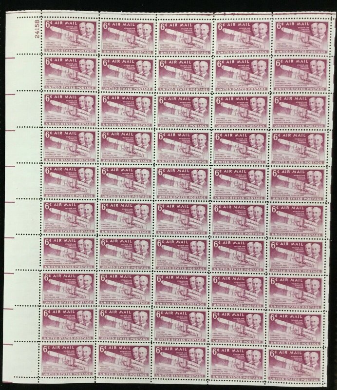 C45   Wright  Brothers Flight    MNH 6¢ sheet of 50   FV $3.00   1949