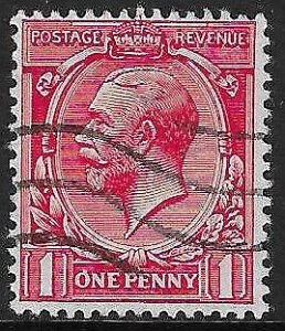 GREAT BRITAIN -  GEORGE V 1912 1d red fine used way line - 40120