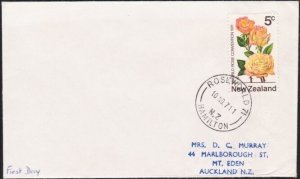 NEW ZEALAND 1971 ROSE WORLD 71 / Hamilton special cancel on cover..........B3161