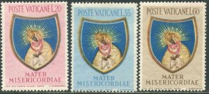 VATICAN Sc#189-191 1954 End of Marian Year Complete Set OG Mint Hinged (ab)