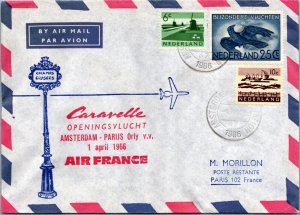 Netherlands 1966 FFC - Air France - Amsterdam To Paris - J7661