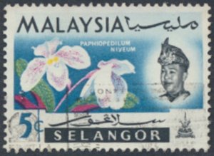 Selangor   Malaya  SC#  123  Used  Flowers  see details & scans