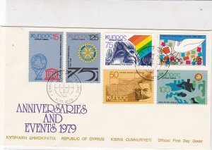 Republic of Cyprus 1979 UEFA Rotary Int Survey + Other Stamps FDC Cover Ref30412