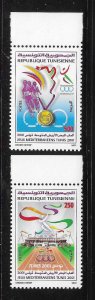 Tunisia 2001 Mediterranean Games Tunis Flags Sc 1249-1250 MNH A3291