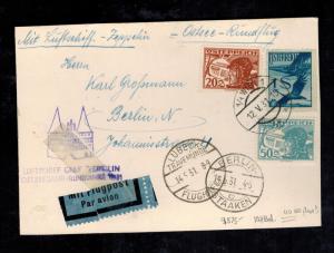 1931 Vienna Austria Graf Zeppelin cover to Berlin Germany Baltic Flight LZ 127