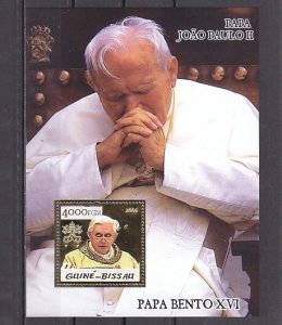 Guinea Bissau, 2005 issue. Pope Benedict, GOLD FOIL s/sheet.