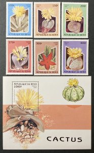 Benin 1997 #1001-7, Flowering Cactus, MNH.