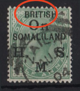 Somaliland 1903 Officials India OHMS ½a green ovpt British Somaliland variety