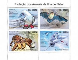 St Thomas - Wild Animals 4 Stamp  Sheet ST11215a