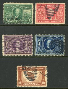 USA 1904 Louisiana Purchase Set Scott #323-327 VFU L700