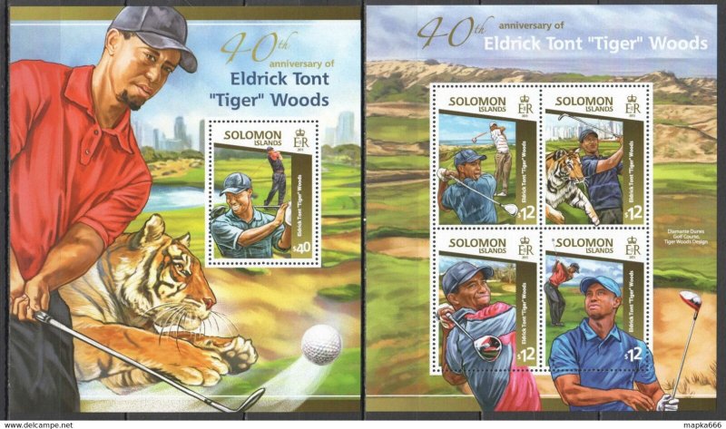 2015 Solomon Islands Tiger Woods Sport Golf #3062-66 1+1 ** Ls418