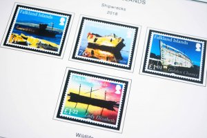 COLOR PRINTED FALKLAND ISLANDS 2011-2024 STAMP ALBUM PAGES (51 illustr. pages)