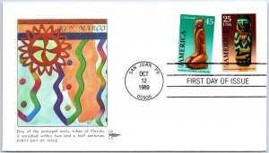 U.S. FIRST DAY COVER PUAS AMERICA EARLY TRIBES OF AMERICA PAIR GILL CRAFT 1989