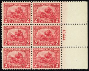 549, Mint NH VF/XF 2¢ Right Side Plate Block of Six * Stuart Katz