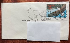 US #2542 FDC No Cachet Eagle in Flight Addressed L42