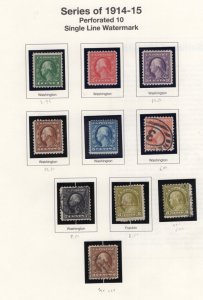 US 1914-21 ISSUES COLLECTION OF 33 MINT AND USED INCLUDES IMPERFS
