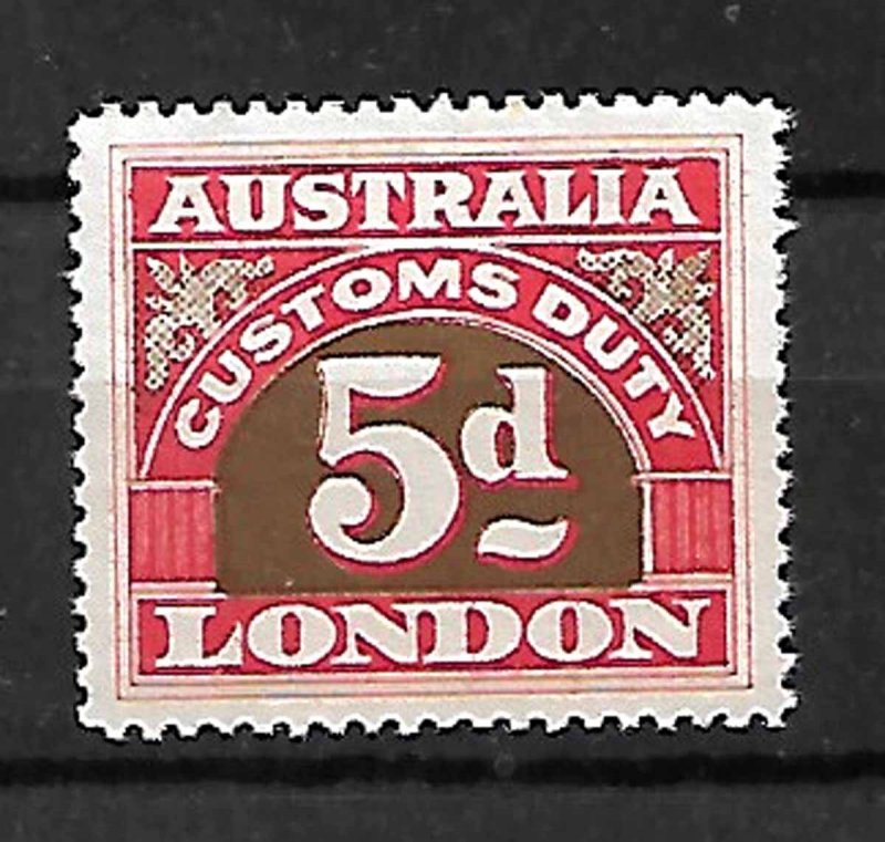 AUSTRALIA CUSTOM DUTY FISCAL REVENUE TAX STAMP 5d, MNG