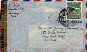Chile, Airmail, Censored