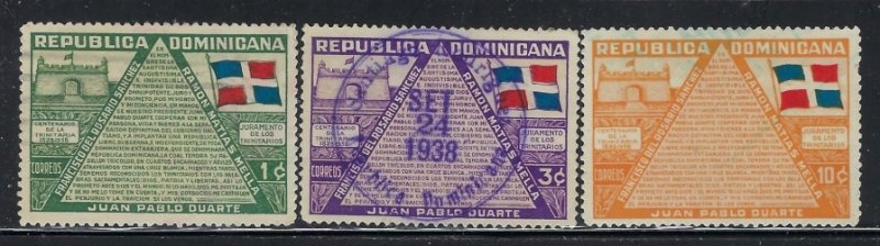 Dominican Rep 335-37 Used 1938 set (fe7711)