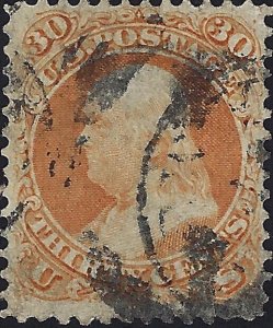 US Scott #71 Used Fine 30 Cent 1861 Benjamin Franklin Stamp CV 250.00