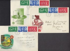 1957 Great Britain Boy Scout World Jamboree Sutton Coldfield Moot FDC to US