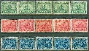 EDW1949SELL : USA 1920 Scott #548-50. 5 sets. Fine-Very Fine, Mint OG. Cat $210.