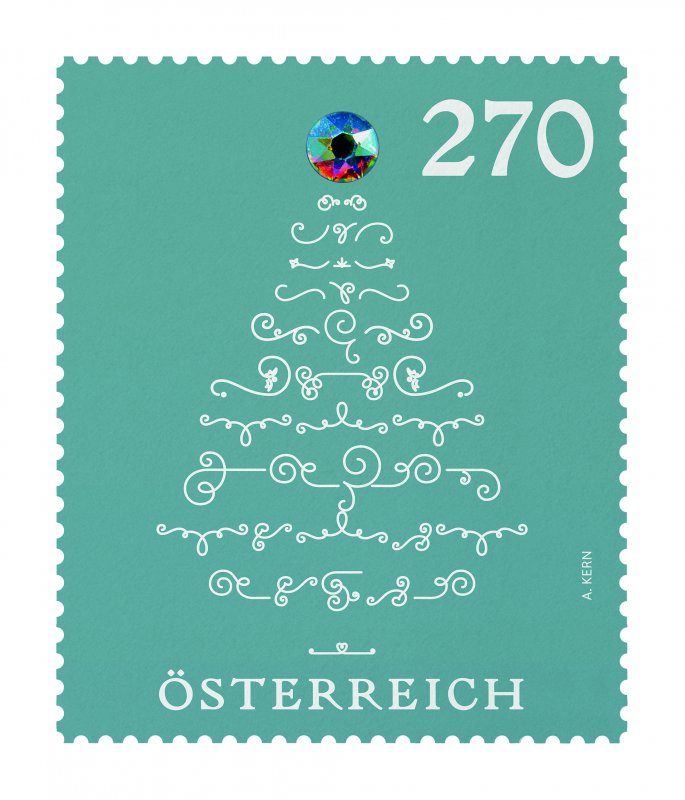 Austria 2019.- Christmas 2019 - Christmas tree with crystal.