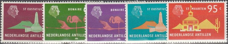 Netherlands Antilles #341-2, 344,346-7 MNH CV $2.80 (SU2269)