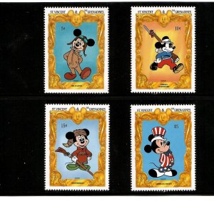 Saint Vincent 1994 - Disney - Mickey Mouse - Set of 4 Stamps Scott #1977-92 MNH