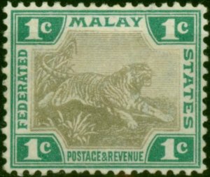 Fed of Malay States 1904 1c Grey & Green SG27 Fine MM