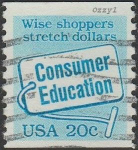 USA #2005 1982  20c Blue Consumer Education USED-VF-NH.