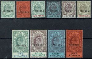 GIBRALTAR 1903 KEVII SPECIMEN SET WMK CROWN CA 