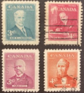 Canada #303,304,318,319 Used F/VF Set 1951-52 [R1084]