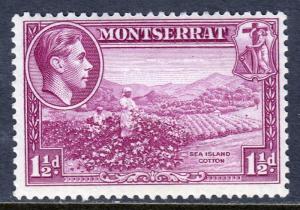 MONTSERRAT — SCOTT 94a (SG 103) — KGVI 1½d PICTORIAL — PERF 13 — MH —SCV $11.00