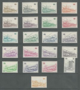 Belgium, Postage Stamp, #Q388//Q409 Mint NH, 1968-73 Trains, JFZ