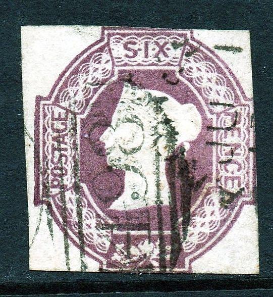 GB , Queen Victoria 1848 6d Mauve10d Brown and 1/- Green,Embossed SG CV £3500.