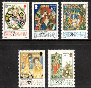 ISLE OF MAN 1992 Christmas; Scott 524-28, SG 532-36; MNH