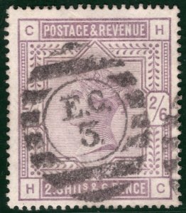 GB QV High Value SG.178 2s/6d Lilac Superb London *EC 3* Numeral Cat £160 REDG80