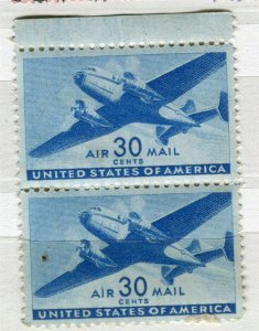 USA; 1941 early Airmail issue fine Mint 30c. Margin Pair