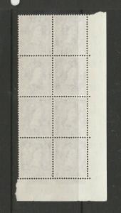 GB Wildings Phosphor 1960 2d 1 8mm band Cylinder block 8, No 30 Dot, UM/MNH