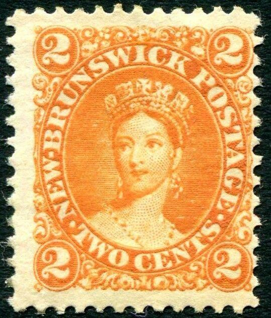 NEW BRUNSWICK-1860-3 2d Orange Sg 10  AVERAGE MOUNTED MINT V28601