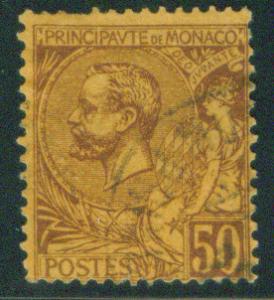 MONACO Scott 23 used 50c CV $4.25 Prince Charles III 1891