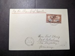 1931 Egypt Airmail LZ 127 Graf Zeppelin Cover Cairo to Bad Salzehuen Germany