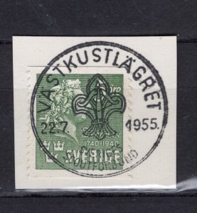 INTERNATIONAL SCOUT MOVEMENT 1955 VÄSTKUST MEETING SWEDEN SPECIAL CANCEL 52