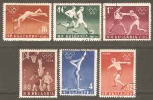 BULGARIA Sc# 940 - 945 USED FVF Set6 Olympic Games 1956