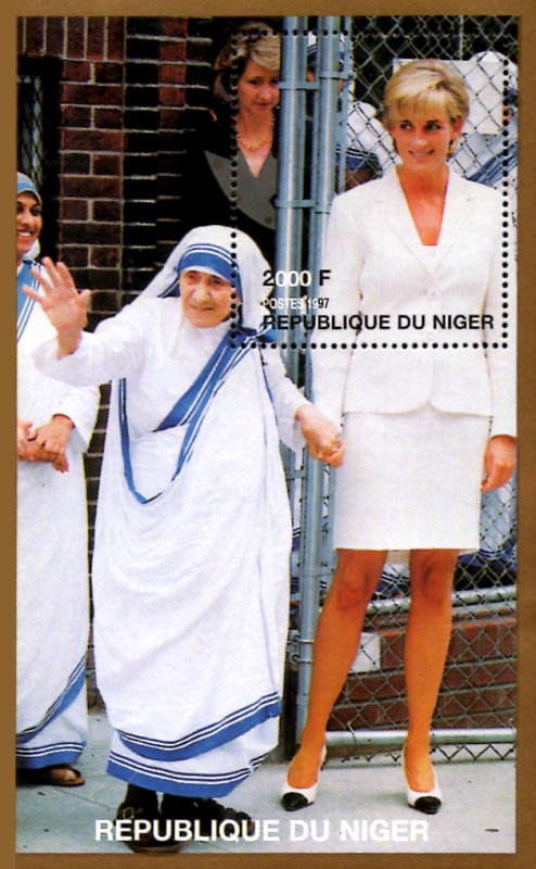 Niger 1997 Princess Diana & Mother Teresa 1v Mint Souvenir Sheet S/S. (#8)