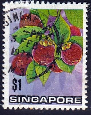 Singapore #198 Mangosteen Fruit, 1973. Used, SF