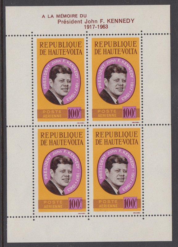 Burkina Faso C19a John F Kennedy Souvenir Sheet MNH VF