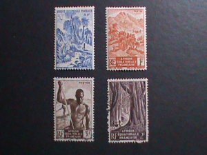 FRENCH EQUATORIAL AFRICA-1946 -76 YEARS OLD STAMPS -AFRICA JUNGEL MINT VF