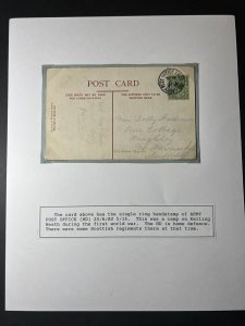 1916 Great Britain WWI Postcard Cover Army Post Office to Suffolk England